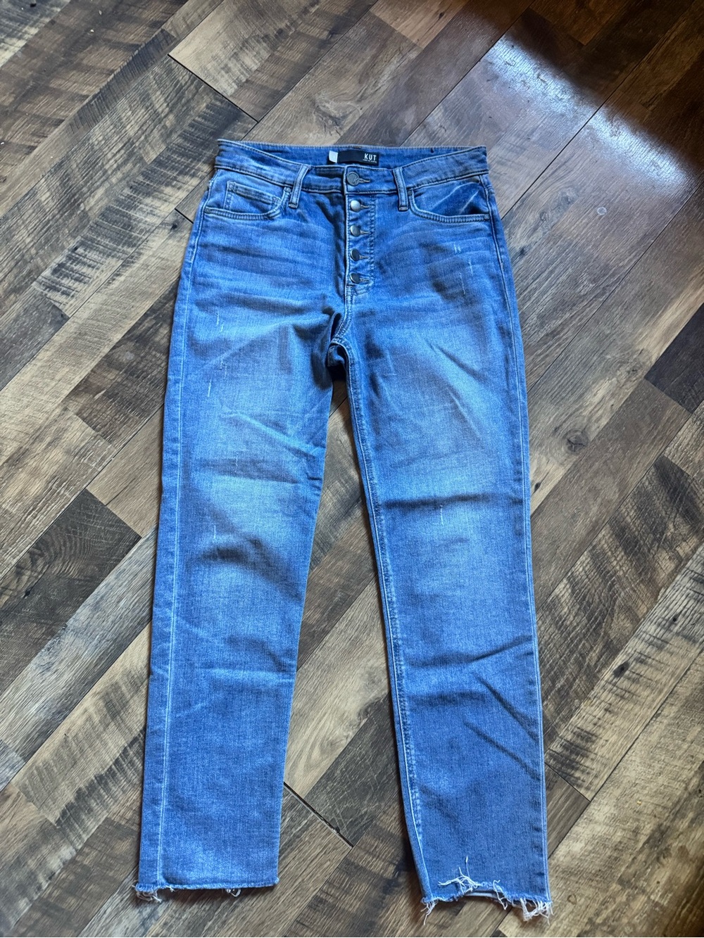 Kut from the Kloth Blue High-Rise Button-Fly Jeans